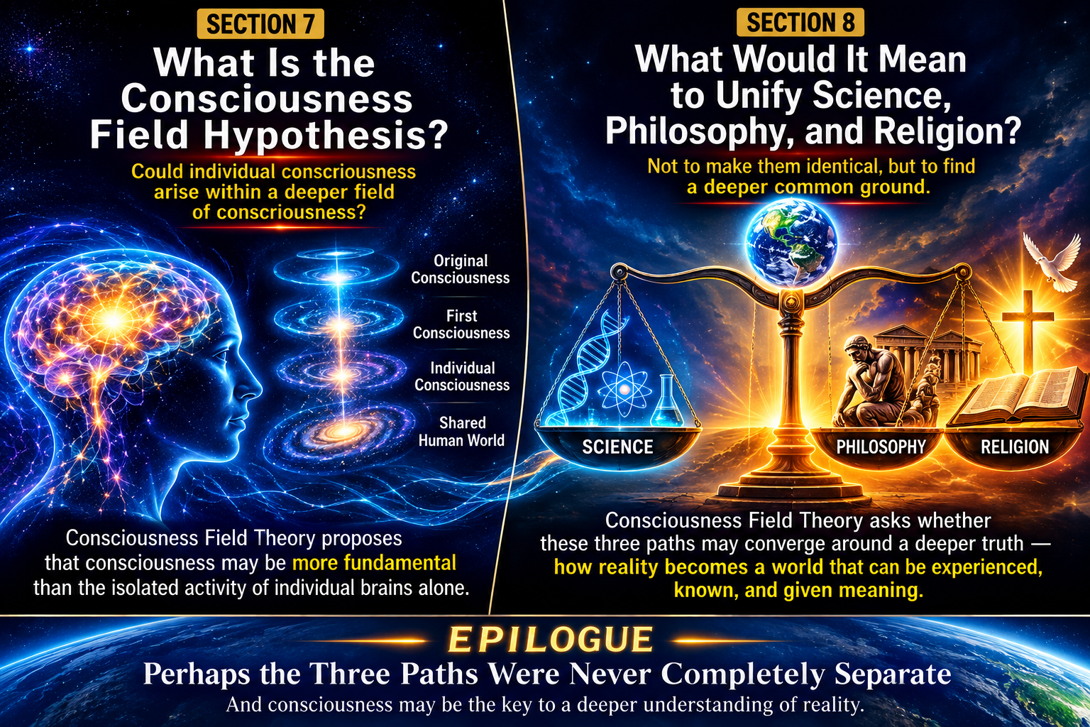 Consciousness Field Theory exploring the consciousness field hypothesis and the unification of science, philosophy, and religion