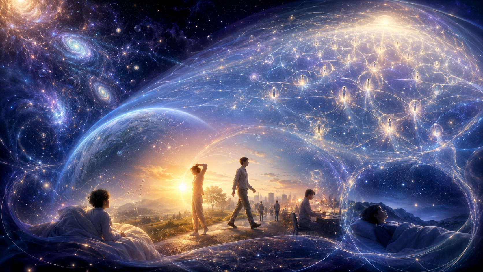 Cosmic history, an ordinary human day, and individual minds arising within the Grand Consciousness Field