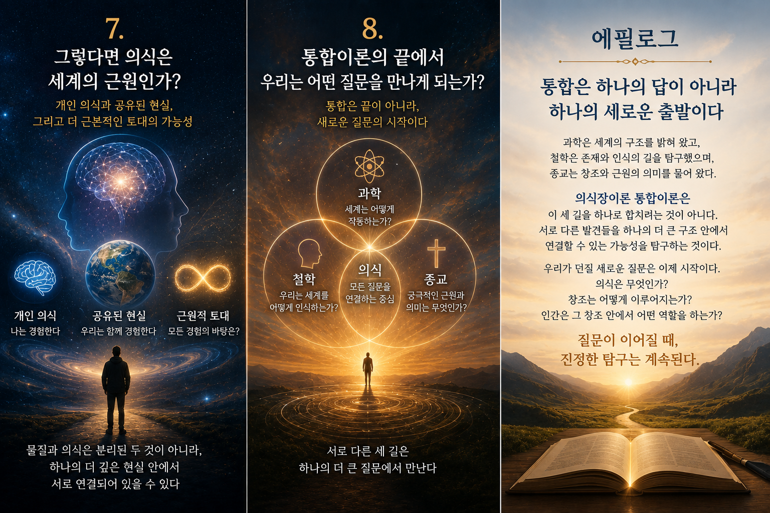 의식장이론 통합이론|과학·철학·종교의 통합에서 의식과 창조의 근원을 탐구하는 7·8절 에필로그 이미지